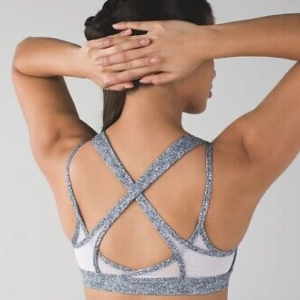 Lululemon Get Down Sports Bra Size 8 Black White - Picture 2 of 7